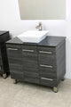 Windbay 48" Free Standing Vanity, Dark Grey, Black Stone Flat Countertop