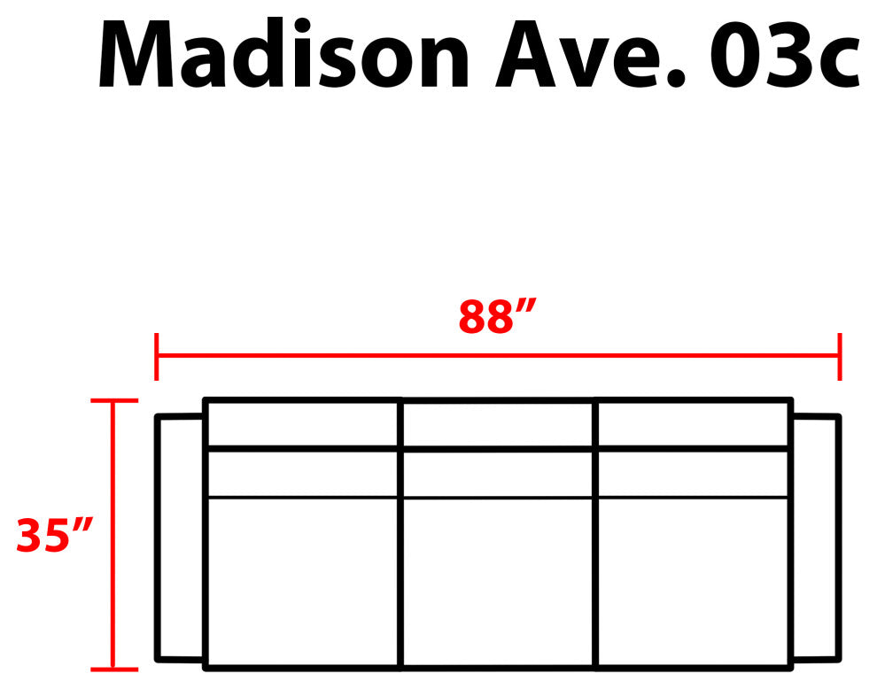 kathy ireland Madison Ave. 3 Piece Aluminum Patio Furniture Set 03c, Cinnamon