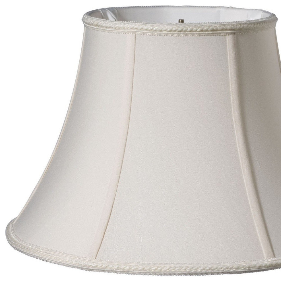 12" Cream Slanted Oval Paperback Shantung Lampshade