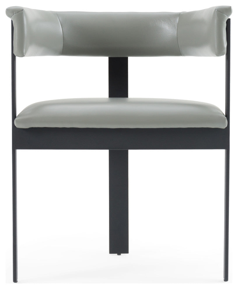 Modrest Boswell Modern Grey Faux Leather + Black Dining Chair