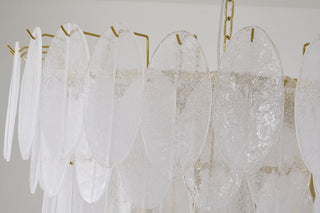 12-Light Brass Chandelier With Frosted Glass