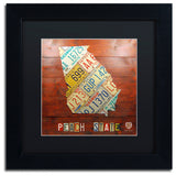 "Georgia Map" Matted Framed Canvas Art by Design Turnpike