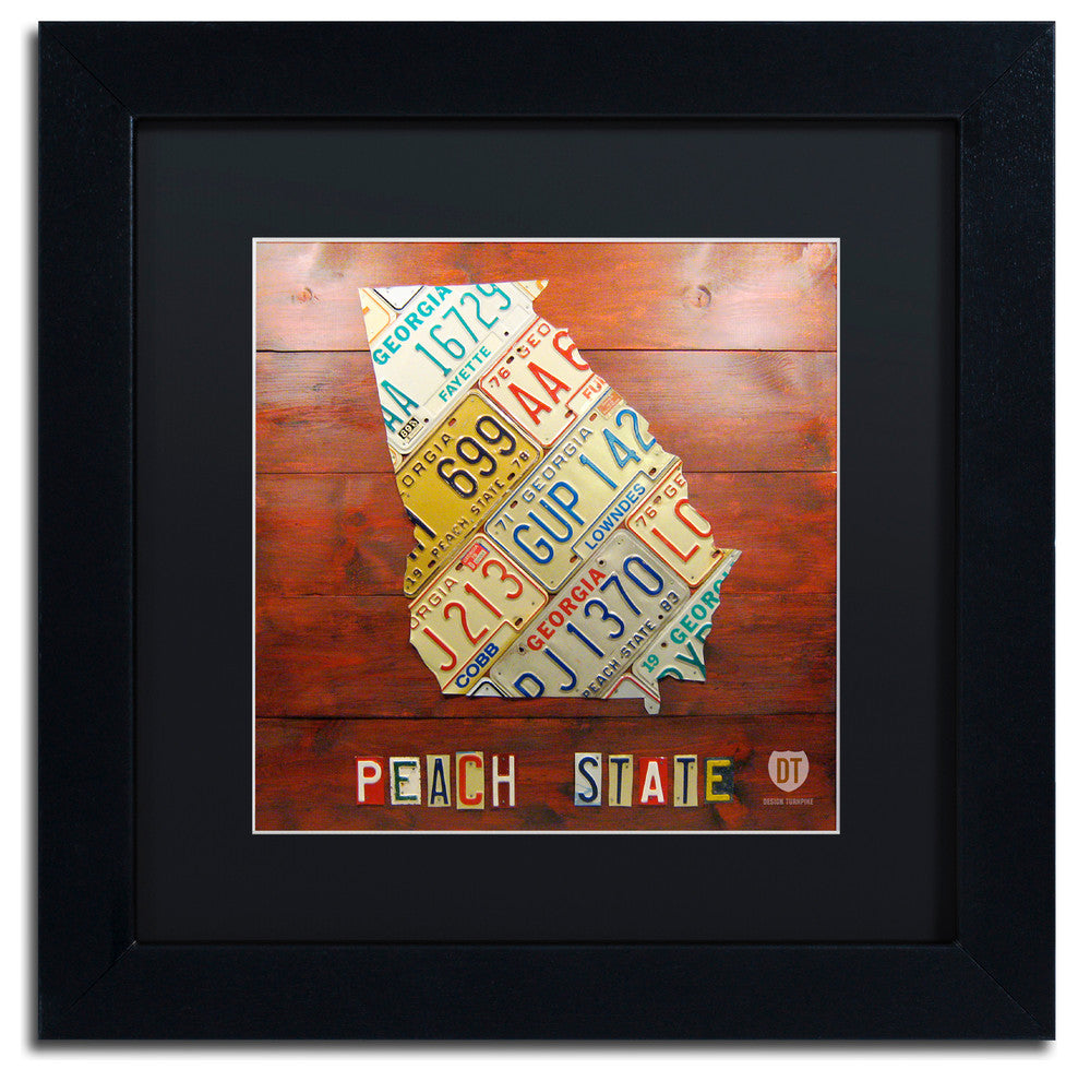 "Georgia Map" Matted Framed Canvas Art by Design Turnpike