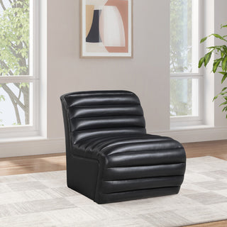 Vega Upholstered Accent Chair, Black, Vegan Leather