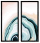Abstract Seashell Interior Round Curves Blue Beige,13 x 30