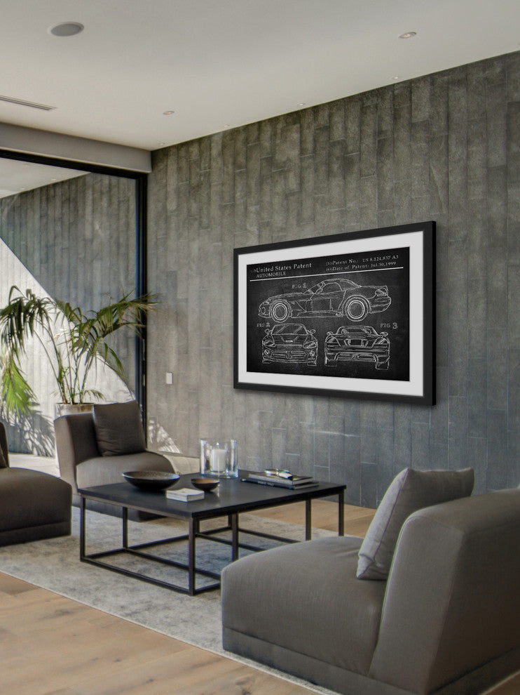"Sports Car Design" Framed Painting Print, 18"x12"