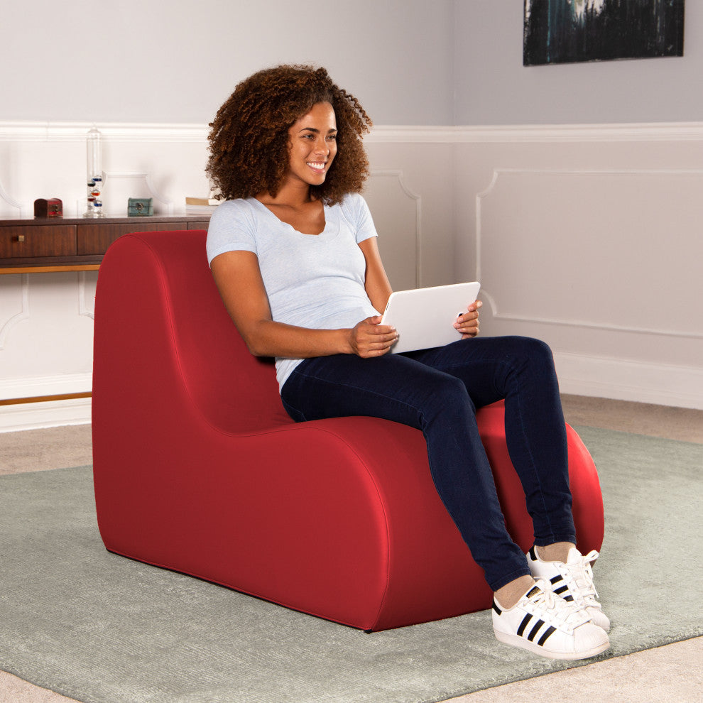 Midtown Large Foam Chair, Commercial Soft Seating, Premium Vinyl, Red