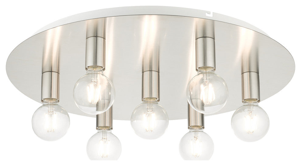 Brushed Nickel Transitional, Versatile, Modern, Urban, Minimal Flush Mount