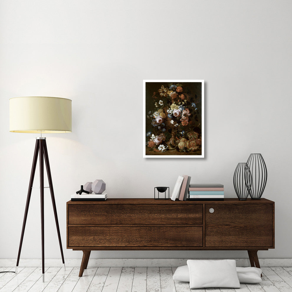 "Roses, Carnations & Other Flower In An Urn" Paper Art, 25"x32"