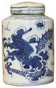 Chinese Blue White Ceramic Dragon Graphic Container Urn Jar Hws812