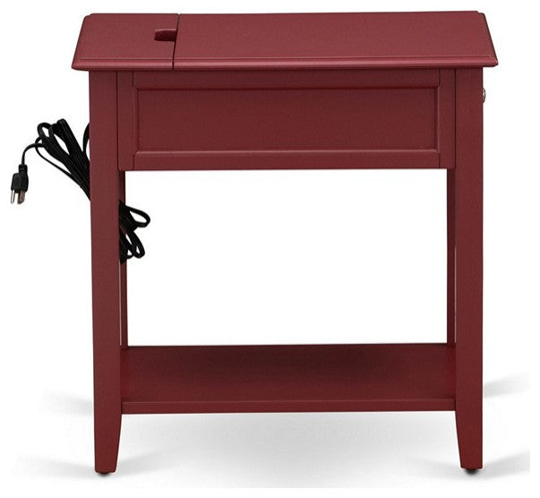 Night Stand, 1 Drawer, Stable, Sturdy Constructed Burgundy Finish