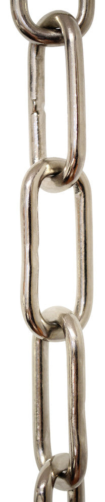 Brass Standard Link Chandelier Chain, 3', Polished Nickel, W80
