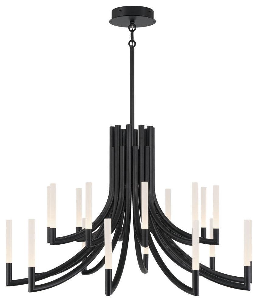 Olette 20L 42" Black Frosted Chandelier