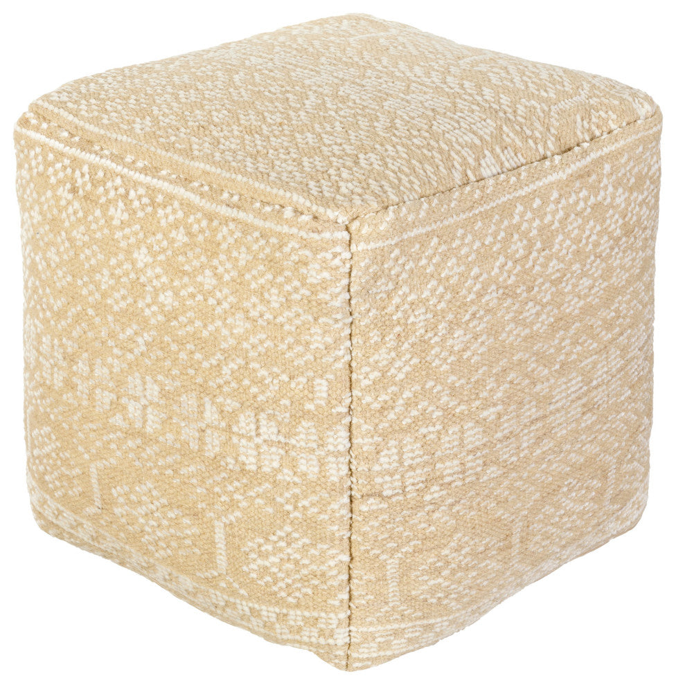 Surya Nobel Pouf 18"H X 18"W X 18"D - Beige