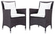 Espresso White Convene 2 Piece Outdoor Patio Dining Set