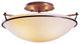 Plain Small Semi-Flush, Natural Iron Finish, Opal Glass