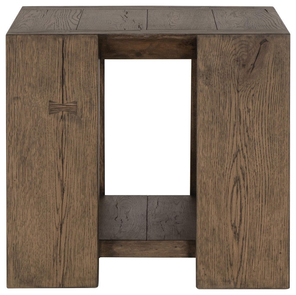 Troy Oak End Table, Antique Brown