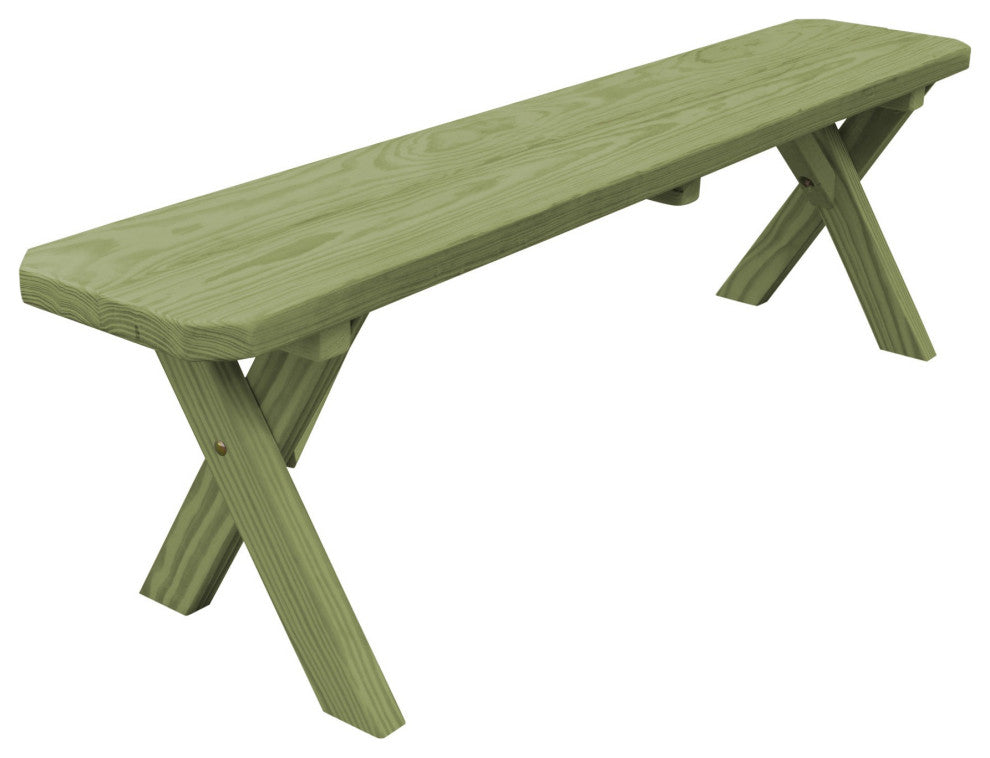 Cedar Cross-Leg Bench, Linden Leaf Stain, 5 Foot
