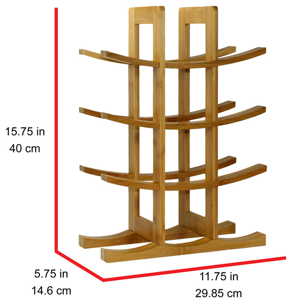 12-Bottle Bamboo Wine Rack, Natural
