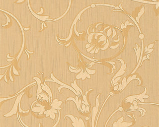 Tessuto, Baroque Fabric Beige Wallpaper Roll, Wall Decor Accent