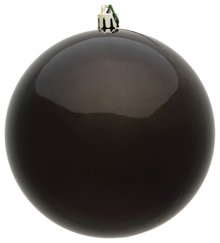 Vickerman 4" Gunmetal Shiny Ball Ornament, 6 per Bag
