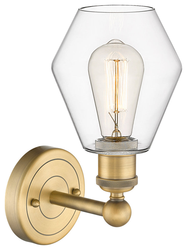 Edison Cindyrella 1-Light 6" Sconce, Brushed Brass, Clear Shade