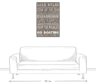 Lake Rules Gray Wall Art, 24"x36"