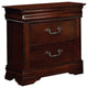 Benzara BM123205 Mandura Contemporary Night Stand In Cherry Finish