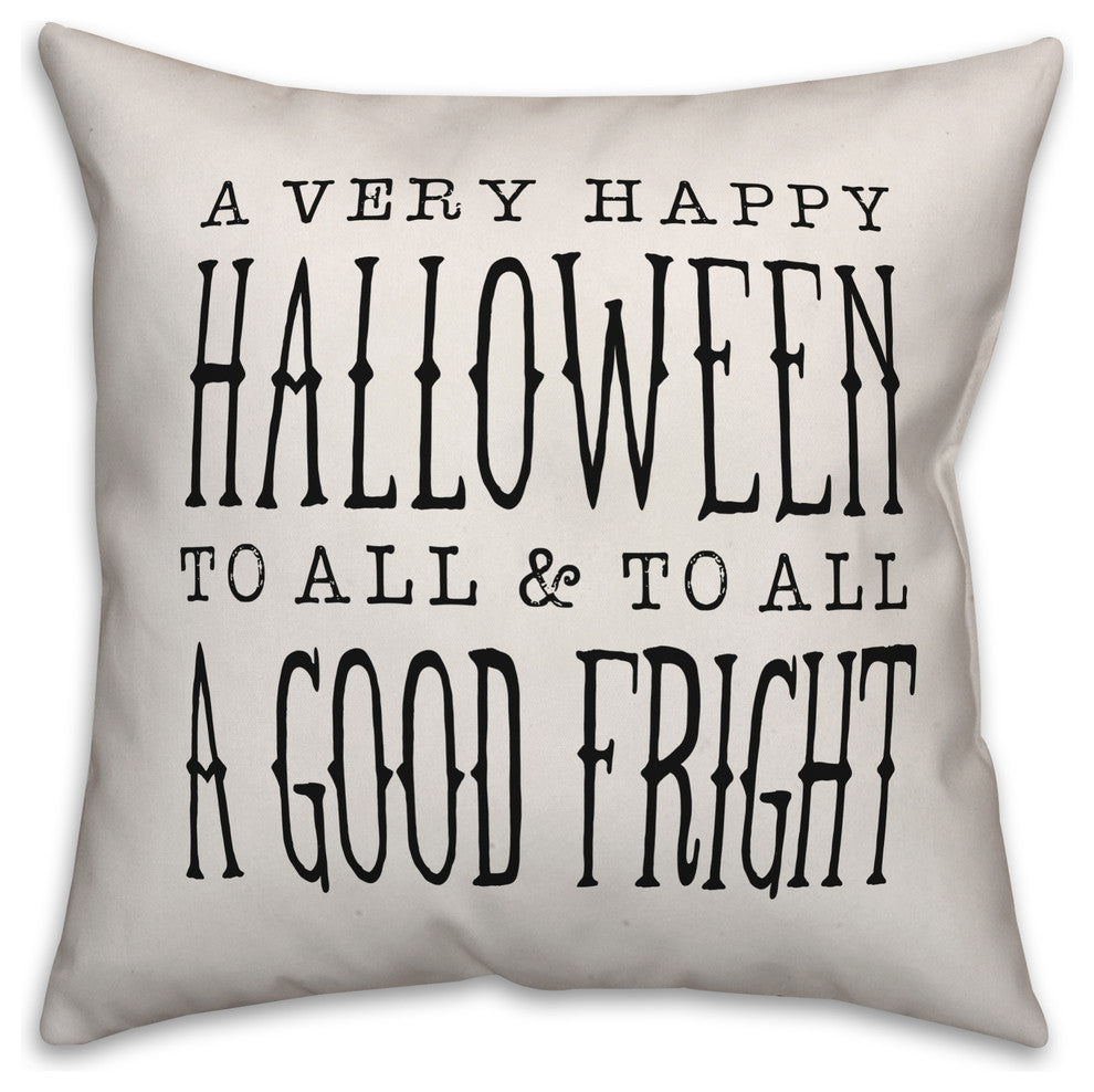 A Very Happy Halloween White 20"x20" Throw Pillow Cover