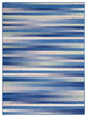 6' X 9' Blue And White Striped Dhurrie Area Rug