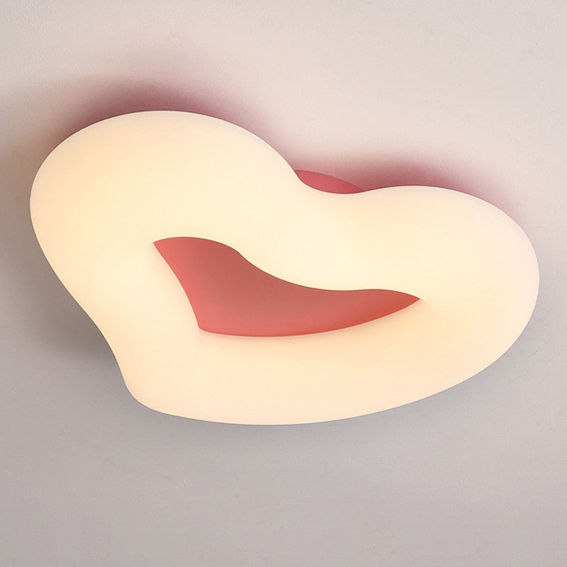 Haacht | Modern Heart-Shaped LED Ceiling Light for kids room, Pink, L13.0xh3.5"