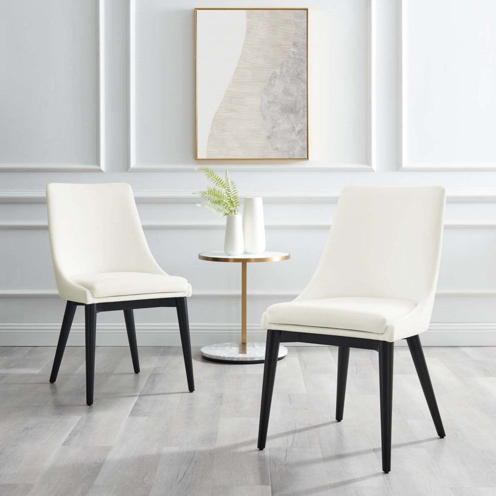 Side Dining Chair, White, Velvet, Modern, Kitchen Bistro Restaurant Hospitality