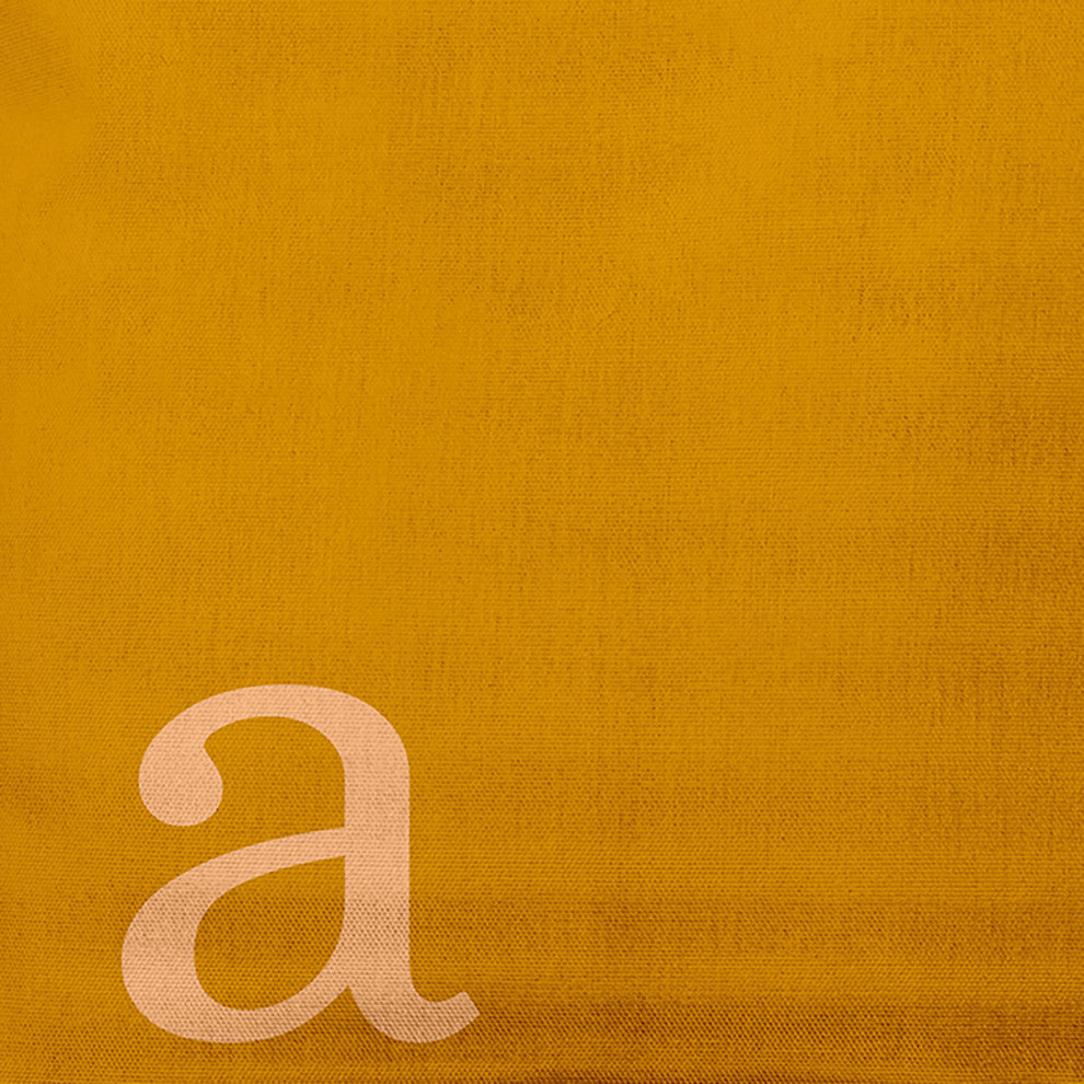 16"x16" Modern Monogram Decorative Throw Pillow, Autumn Gold