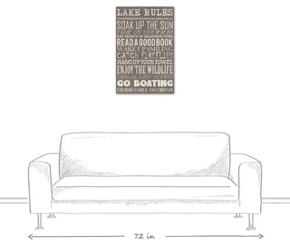 Lake Rules Gray Wall Art, 20"x30"