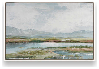 "Lakeside Afternoon Delight" - A Tranquil Waterscape for Refined Interiors