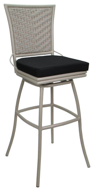 Outdoor Patio Bar Stool Elon Without Arms, Black Beige, 30"
