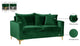 Naomi Velvet Upholstered Loveseat, Green