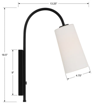 Alexa 1 Light Matte Black Wall Mount