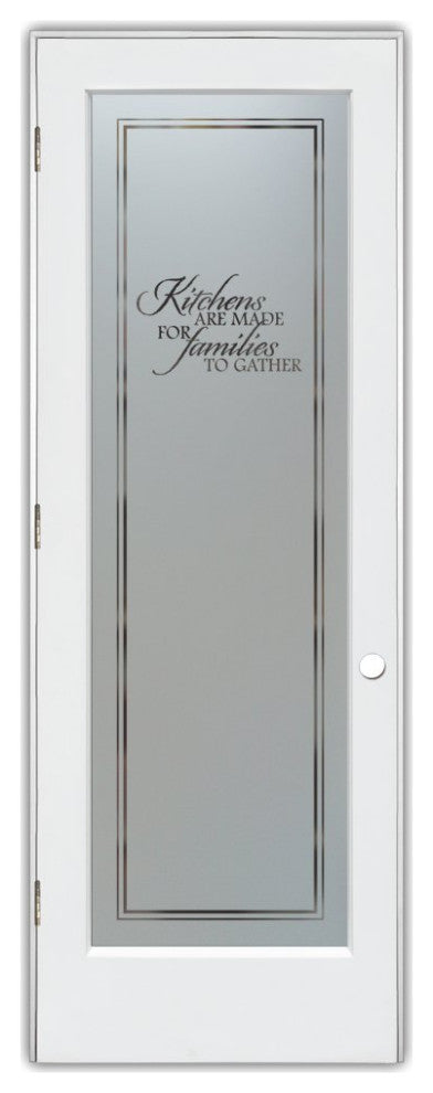 Pantry Door - Family Kitchen - Primed - 30" x 80" - Knob on Right - Pull Open