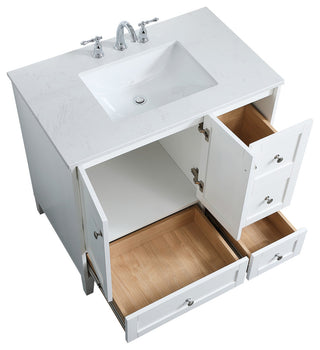 36" Single Bathroom Vanity, White