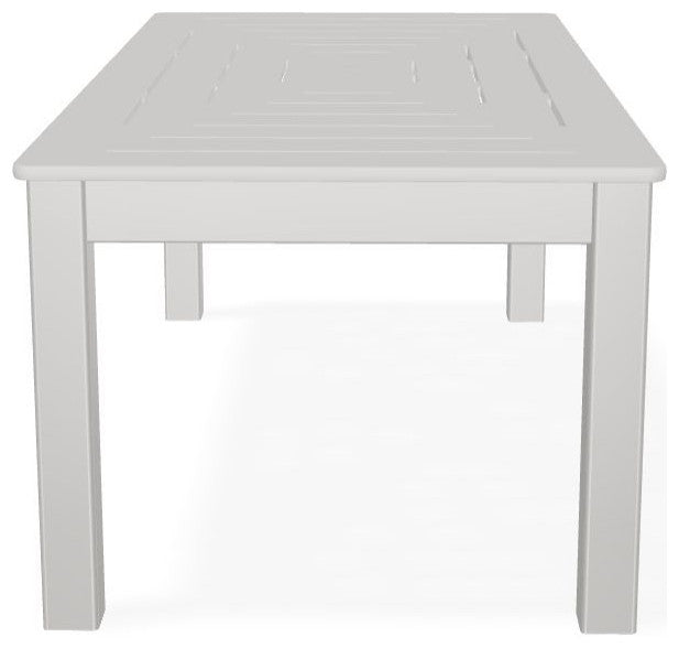 24" x 48" Rectangular Marine Grade Outdoor Coffee Table, Snow