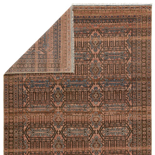 Leone Hand-Knotted Medallion Pink/ Blue Area Rug 5'6"X8'