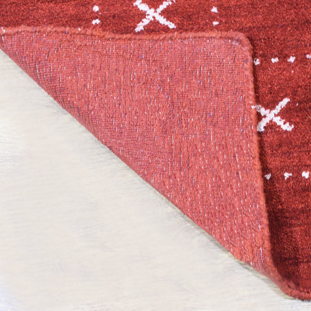 HAND KNOTTED LOOM SILK ECO-FRIENDLY RUGS-6'x9',Rectangle,Light Red,Contemporary