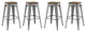 Promenade Bar Stool Set of 4 Gunmetal