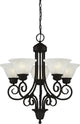 Troy -5-Light Interior Chandelier, Antique Bronze