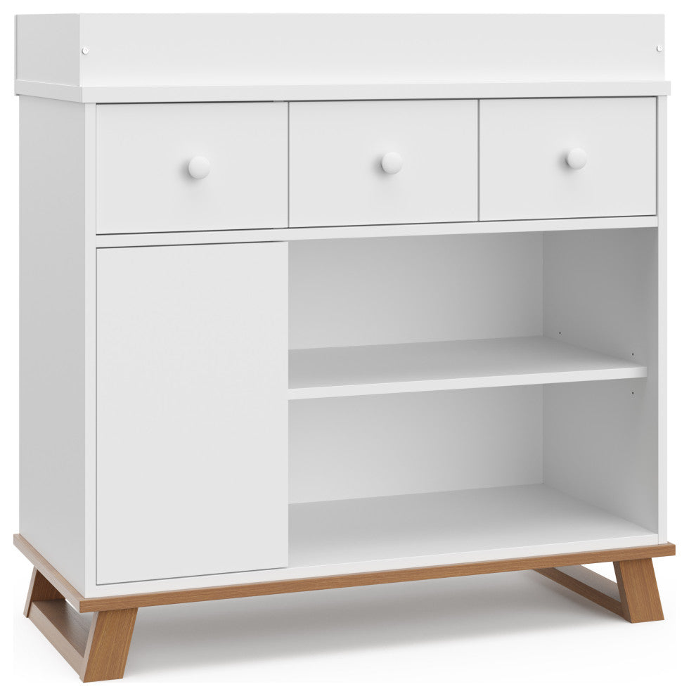 Storkcraft Modern Nursery Changing Table Dresser, Vintage Driftwood