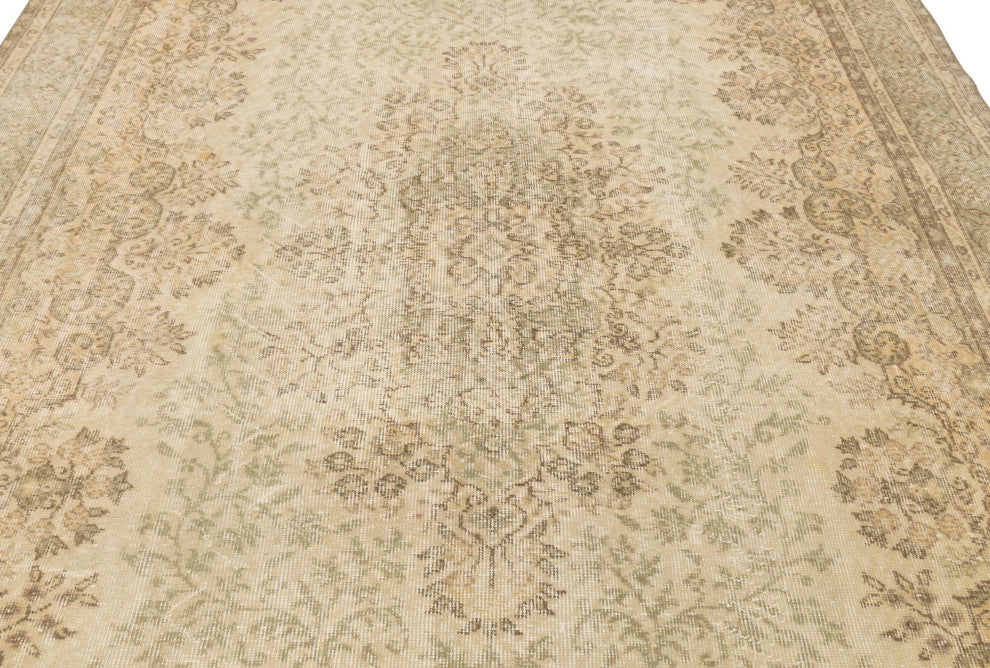 Vintage Turkish Hand-Knotted Rug 7' x 10' 8", 84 in. x 128 in.