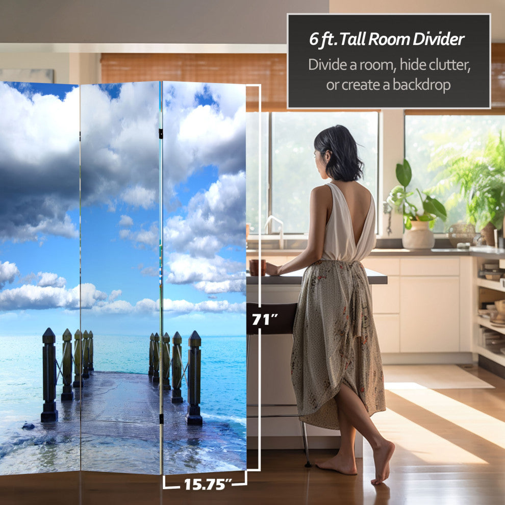 6'' Tall Double Sided Ocean Room Divider