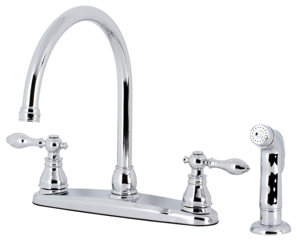 KB721ACLSP Centerset Kitchen Faucet With Side Sprayer, Polished Chrome