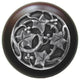 Ivy With Berries Walnut Wood Knob, Antique-Style Pewter